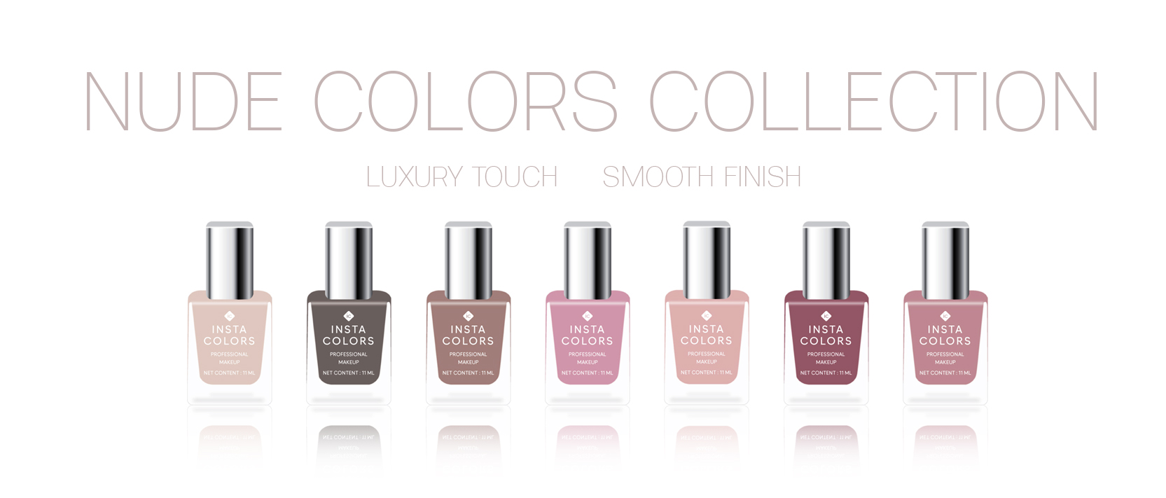 Nude colors collection nail polish range